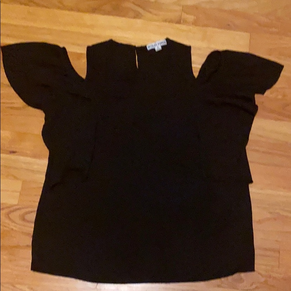 Women’s black open shoulder blouse